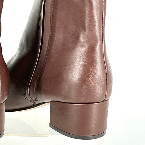 Nine West Size 9.5 Brown Leather Pointed Block Heel Ankle Boots NEW Maribu $149 - Picture 12 of 16